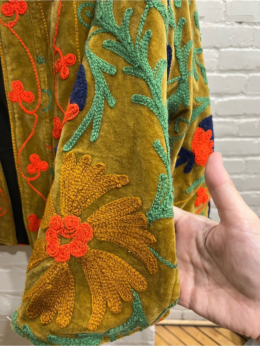 Moving Sale!! Embroidered Velvet Jacket - Picture 4 of 6